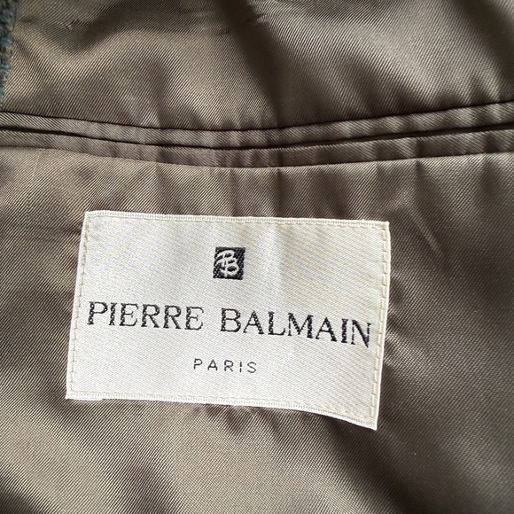 Pierre Balmain | Green & Black Plaid Blazer | Size Large | Wool-Alpaca‎ Blend - Picture 7 of 9
